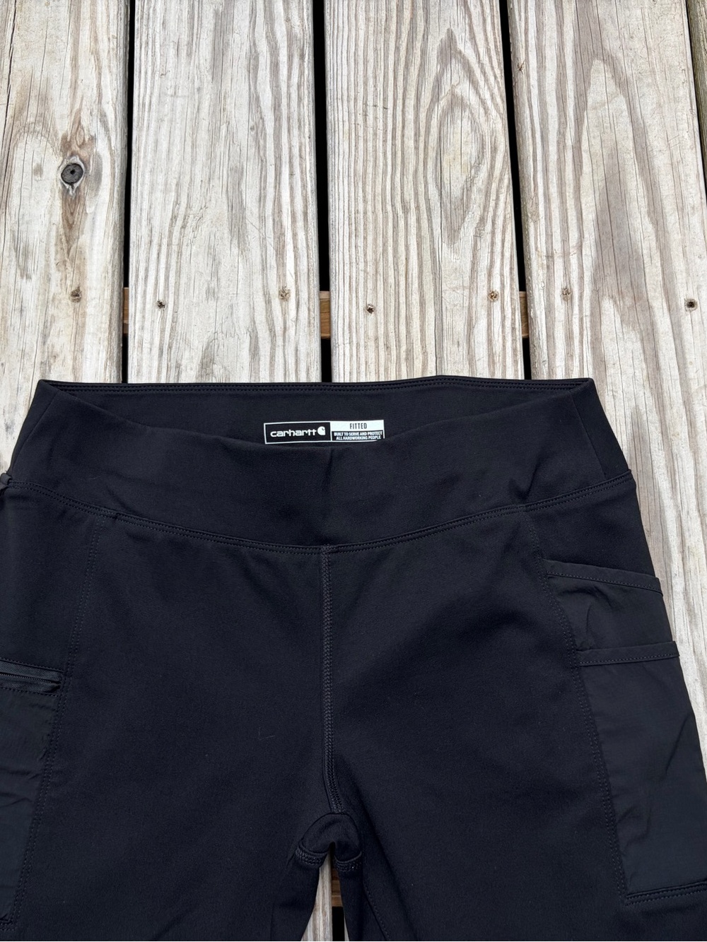 Carhartt Force Black Fitted Utility Leggings Pants Womens 12-14 Large Pockets - Picture 2 of 13